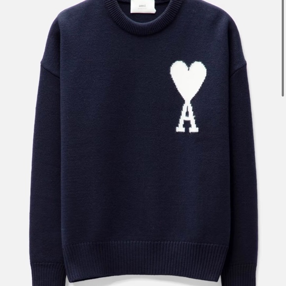 Ami Paris Ami De Coeur Felted Merino Wool Sweater (with tag on)